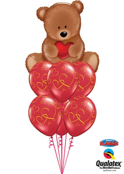 Bukiet 9# - 35″ / 89cm Teddy Bear Love Qualatex #16453, 40862_6