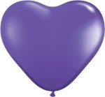 6″ / 15cm 100ct / 100szt Solid Colour Heart Latex Purple Violet Qualatex #13791