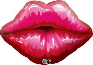 30" / 76cm Big Red Kissey Lips Qualatex #40138