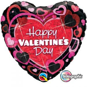 Valentine"s Shimmering Hearts Qualatex
