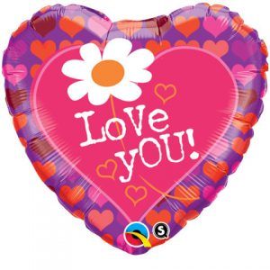 18" / 46cm Love You! Daisy & Hearts Qualatex #65192