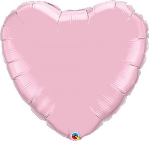36" / 91cm Solid Colour Heart Pearl Pink Qualatex #74626
