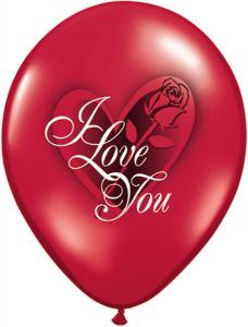 11″ / 28cm I Love You Red Rose Qualatex #97513-1