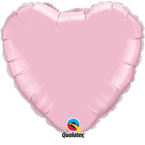 18" / 46cm Solid Colour Heart Pearl Pink Qualatex #11855