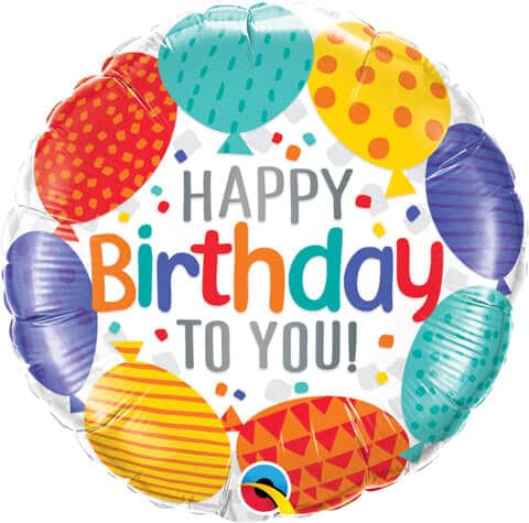 18" / 46cm Happy Birthday To You Balloons Qualatex #49141