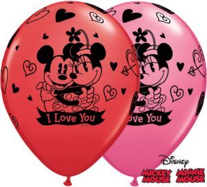 11″ / 28cm Mickey & Minnie I Love You Qualatex #23186-1