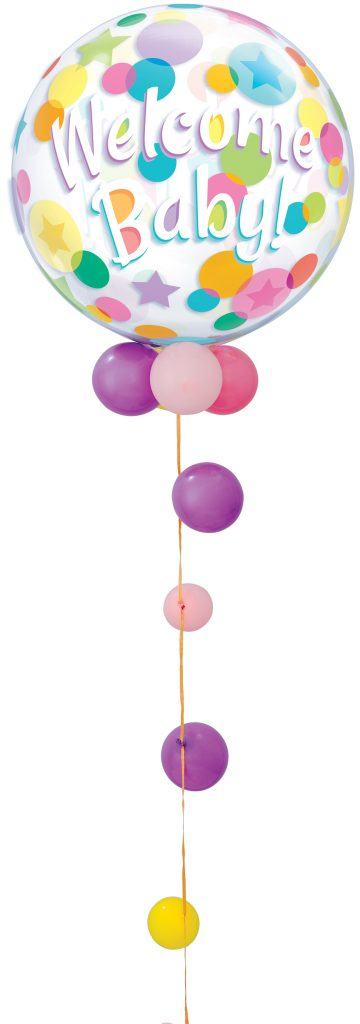 Bukiet 312# - 22″ / 56cm Welcome Baby Colourful Dots Qualatex #25860 Special