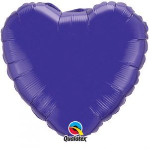 18" / 46cm Solid Colour Heart Quartz Purple Qualatex #99645