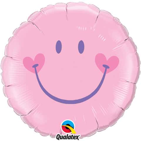 18" / 46cm Sweet Smile Face - Pink Qualatex #99573