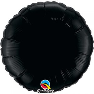 18″ / 46cm Solid Colour Round Onyx Black Qualatex #12907