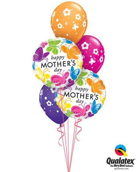 Bukiet 581 Mother's Day Bright Butterflies Qualatex #91848-2 85065-3
