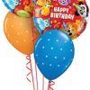 Bukiet 548 Happy Birthday Party Animals Qualatex #14182-2 18465-3