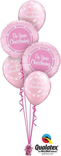 Bukiet 554 Baby Girl Christening Pink Qualatex #14439-2 46210-3