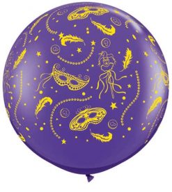 3" / 91cm Mardi Gras Party-A-Round Purple Violet & Wild Berry Qualatex #15311-1