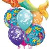 Bukiet 535 Happy Birthday Mermaid Qualatex #16116 18415-2 18460-4