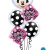 Bukiet 10 Double Bubble Disney Minnie Mouse Qualatex #27568 16872-2 29592-2 43737-2