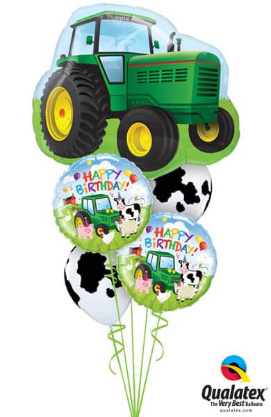Bukiet 530 Happy Birthday Tractor Qualatex #16468 29612-2 11633-2
