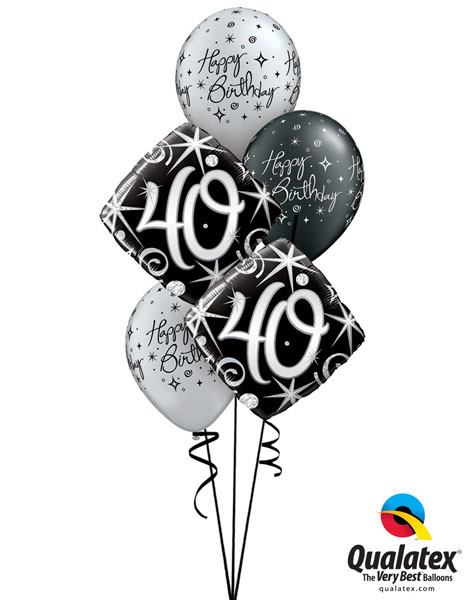 Bukiet-84 Birthday Elegant Sparkles & Swirls Qualatex #30012-2 25235-3