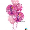 Bukiet 191 1st Birthday Stars Pink Qualatex #41597-2 37052-3
