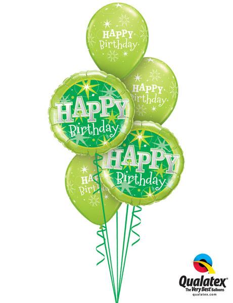Bukiet 82 Birthday Green Sparkle Qualatex #37924-2 38859-3