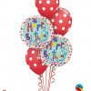 Bukiet 304 Rachel Ellen - Birthday Polka Dots & Stripes Qualatex #50404-2 18074-3