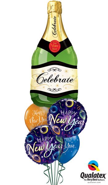 Bukiet 108 Celebrate Bubbly Wine Bottle Qualatex #16122 40085-2 60136-2