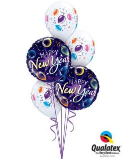 Bukiet 637 New Year Balloons Qualatex #40085-2 37503-3