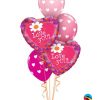 Bukiet 585 Mother's Day Big Hearts Qualatex #65192-2 27051-3