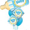 Bukiet 166 Welcome Baby Bottle Blue Qualatex #16472 14637-2 18466-2