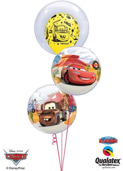 Bukiet 58 Deco Bubble Disney Pixar Lightning McQueen & Mater Qualatex #68825 18706 10185-2