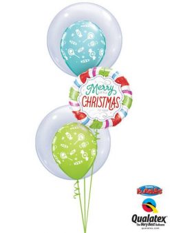 Bukiet 103 Deco Bubble Clear & Merry Little Christmas Qualatex #68825-2 18953