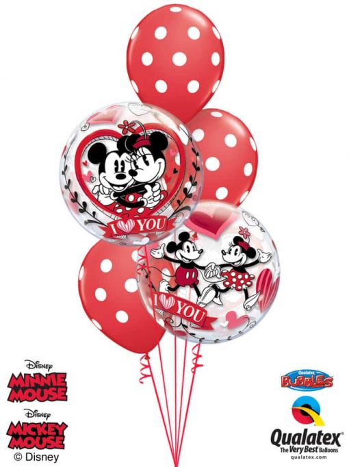 Bukiet 147 Disney Mickey & Minnie I Love You Qualatex #21892-2 29510-3