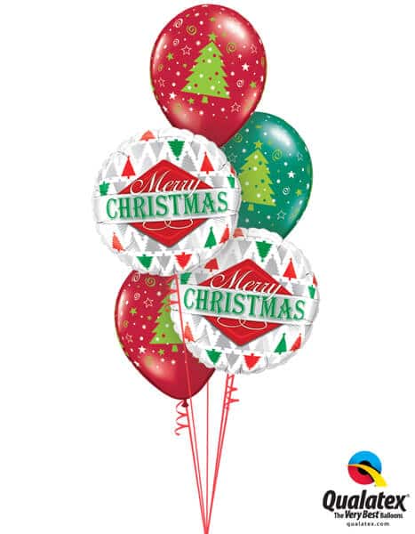 Bukiet 459 Merry Christmas Tree Patterns Qualatex #43496-2 40751-3