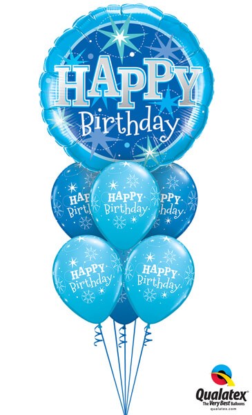Bukiet 335 Birthday Blue Sparkle #43216 17936-6