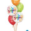 Bukiet 326 Happy Birthday Dots Qualatex #25283-2 43059-3