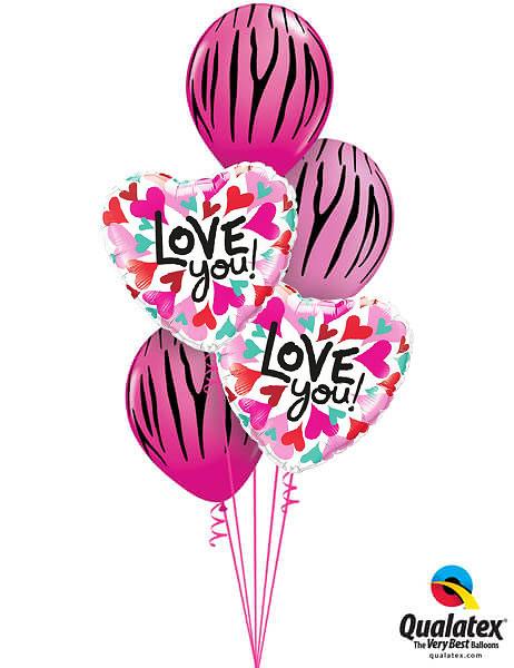 Bukiet 498 Love You Converging Hearts Qualatex #46070-2 12584-2 76890