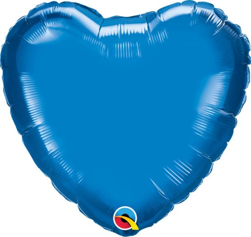 18" / 46cm Solid Colour Heart Sapphire Blue Qualatex #99591