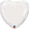 18" / 46cm Solid Colour Heart White Qualatex #23762