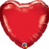 18" / 46cm Solid Colour Heart Ruby Red Qualatex #99594