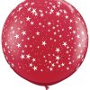 3' / 91cm Star-A-Round Ruby Red Qualatex #29266-1