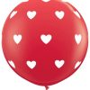 3' / 91cm Big Hearts Red Qualatex #31089-1