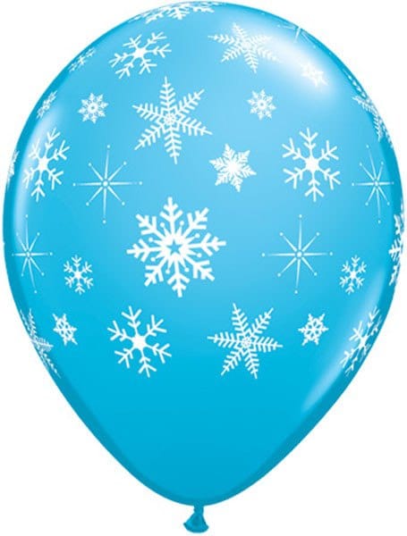 11" / 28cm Snowflakes & Sparkles A Round Robin"s Egg Blue Qualatex #33531-1
