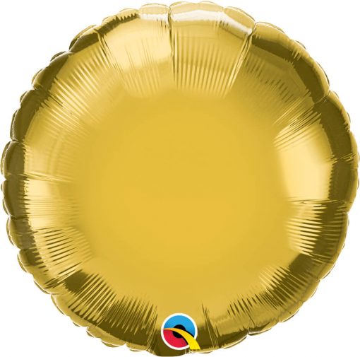 18" / 46cm Solid Colour Round Metallic Gold Qualatex #99585