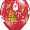 11" / 28cm Santa & Christmas Tree Qualatex #40571-1