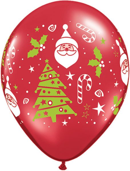 11" / 28cm Santa & Christmas Tree Qualatex #40571-1