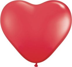 6" / 15cm Solid Colour Heart Latex Red Qualatex #43645-1