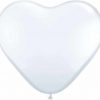 6" / 15cm Solid Colour Heart Latex White Qualatex #43651-1
