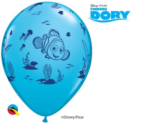 12" / 30cm 6szt Disney•Pixar Dory & Friends Asst of Yellow, Orange, Robin's Egg Blue Qualatex #45534