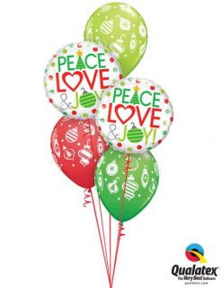 Bukiet 614 Peace, Love, & Christmas Joy Qualatex #52099-2 53428-3