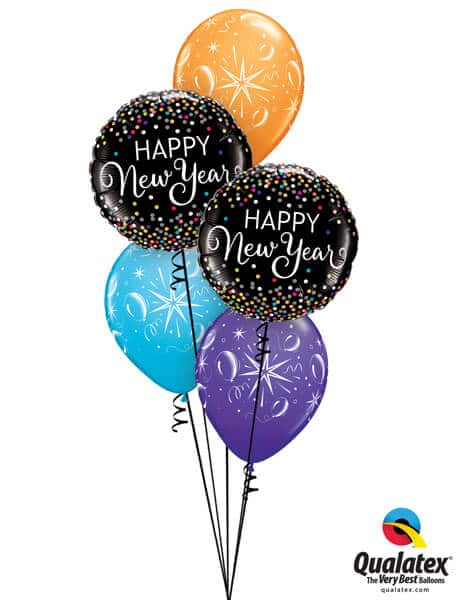 Bukiet 638 New Year's Confetti Sparkles Qualatex #52891-2 39088-3